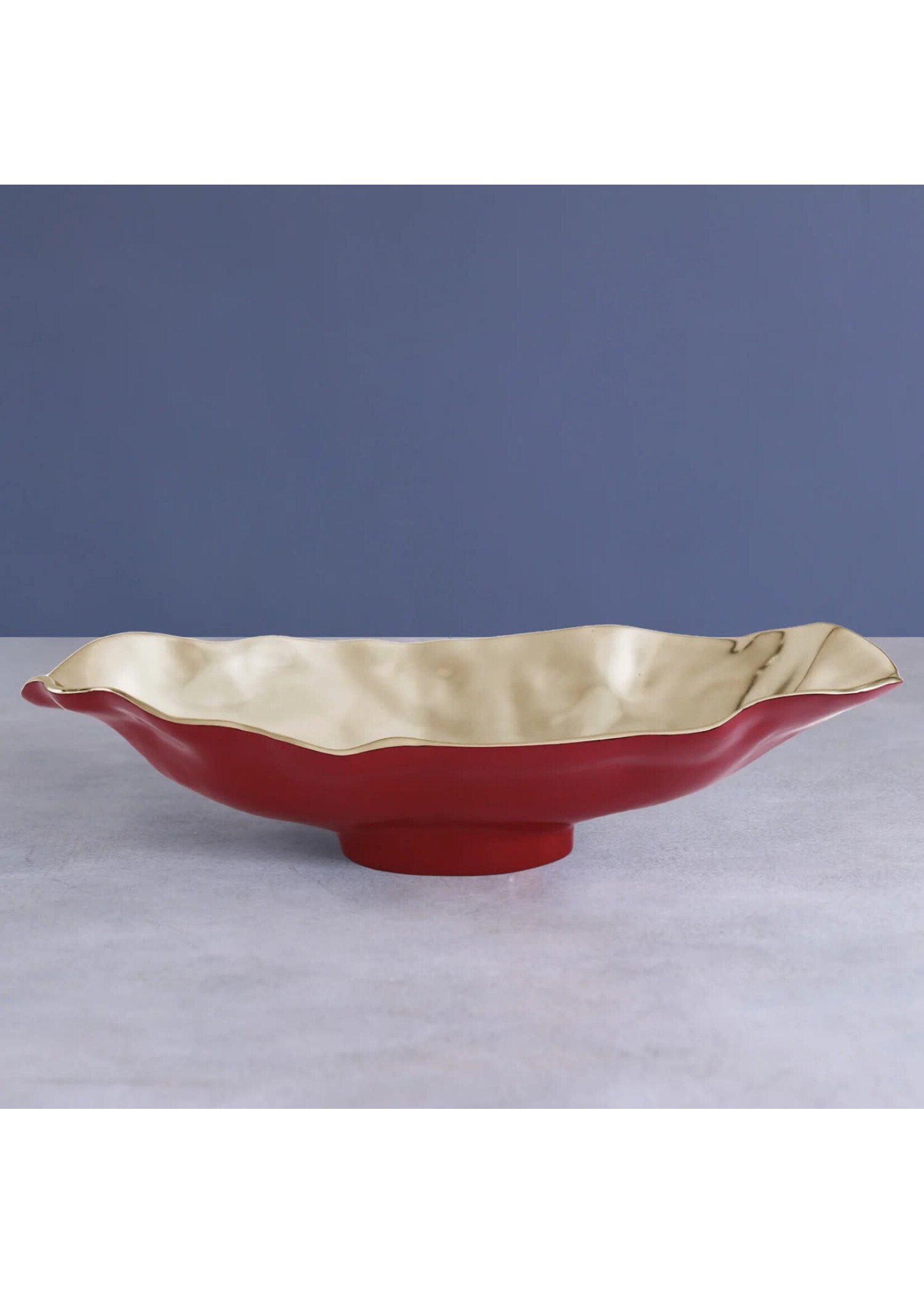Beatriz Ball Thanni Maia Medium Oval Bowl, Red and Gold