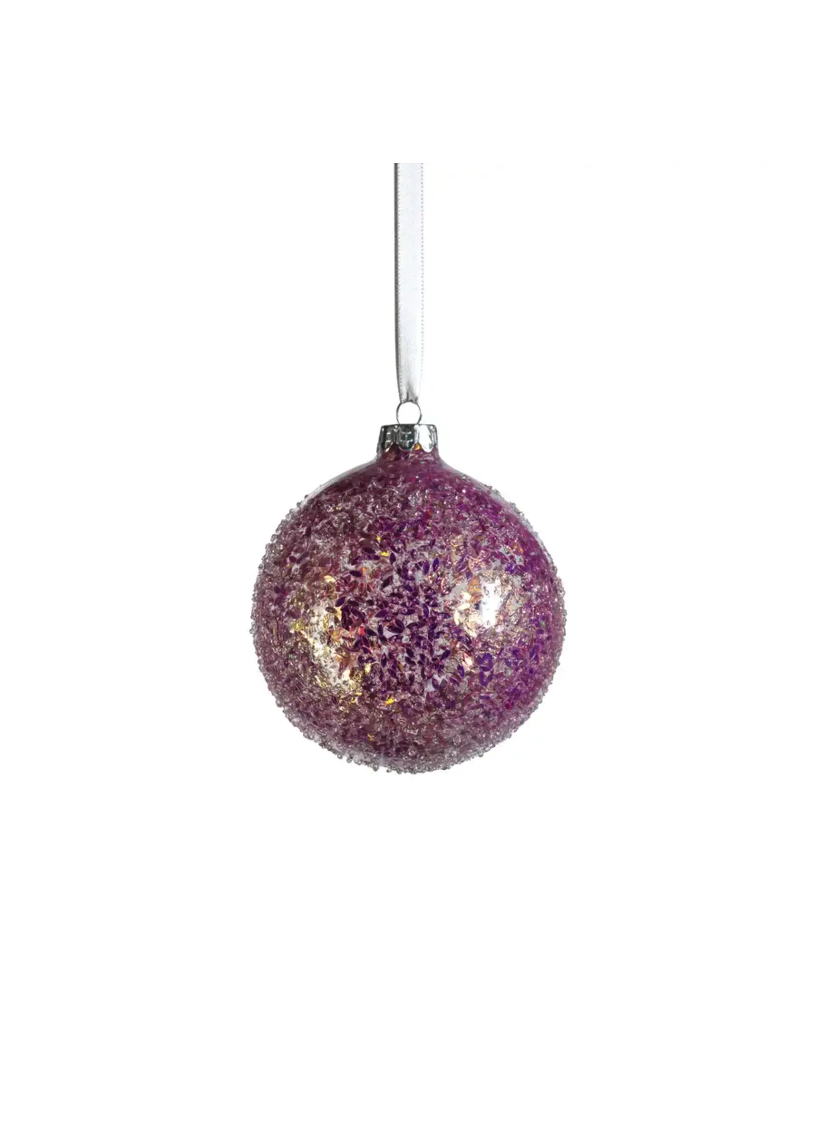 Zodax Confetti Glass Ball Ornament, Pink, 4"