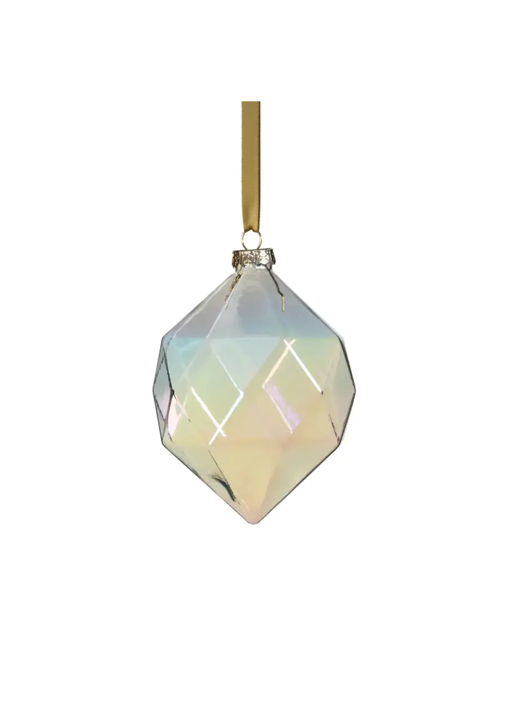 Zodax Faceted Glass Ornament, Clear Luster