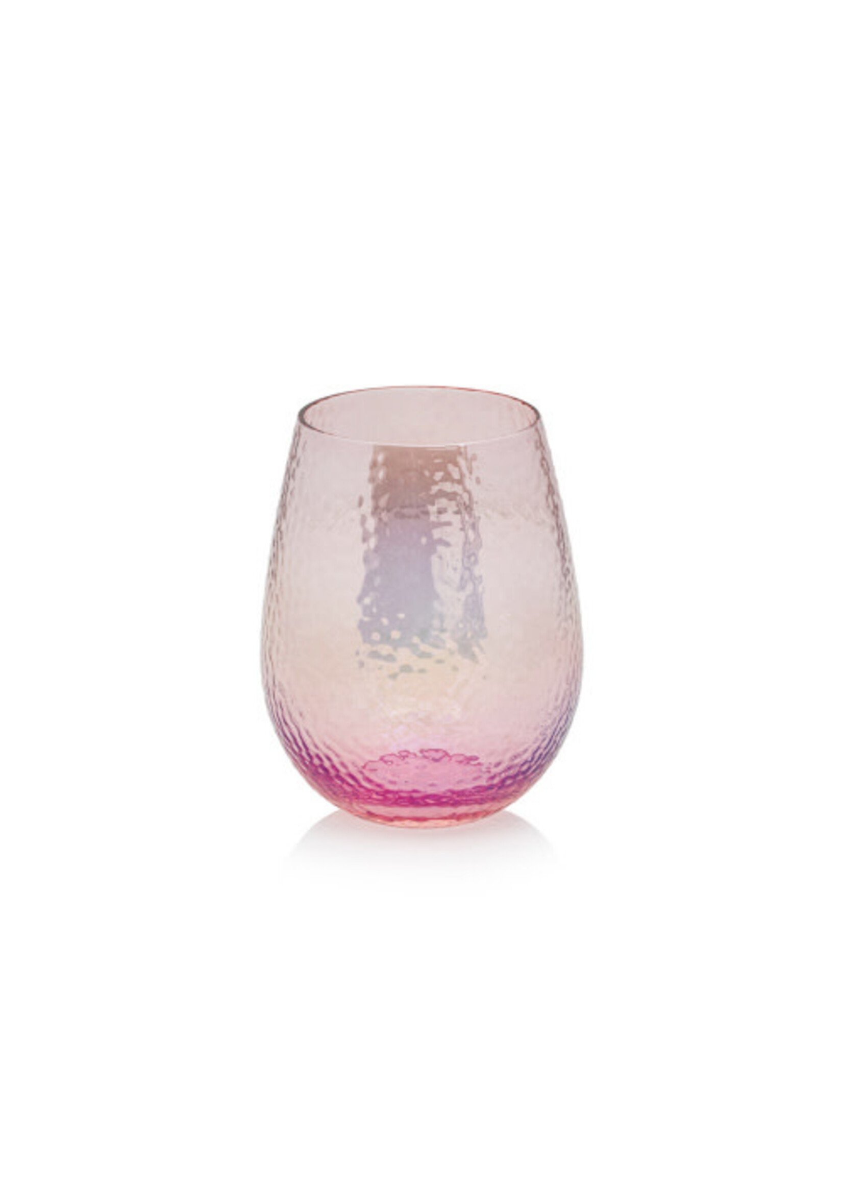 Zodax Aperitivo Stemless Pink Luster Glass