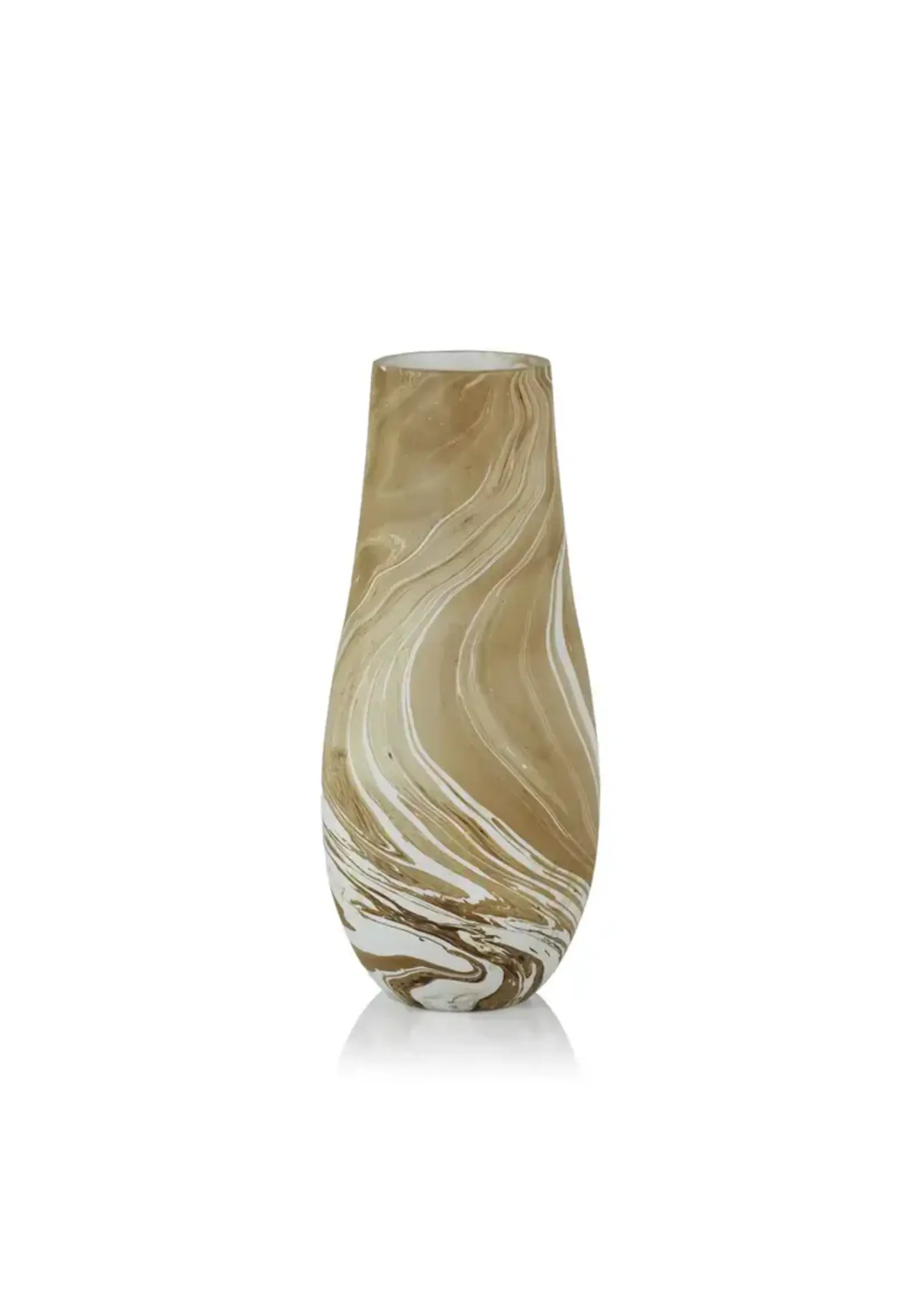 Zodax Natural Latte Mango Wood Marbleized Vase