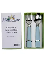 Golden Rabbit Blue Pastel Flatware Set