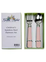 Golden Rabbit Pink Pastel Flatware Set