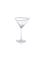 Zodax Aperitivo Triangular Martini Glasses with Platinum Rim