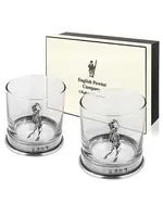 English Pewter Company Pewter Golfer DOF Glass, Set of Two