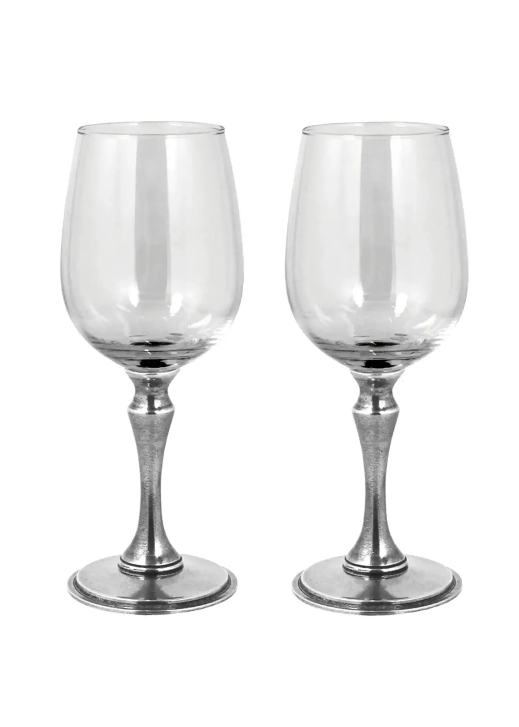English Pewter Company Pewter Stem Wine Glass set of Two, Vogue