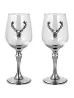 English Pewter Company Pewter Stag Wine Glasses, Set of Two