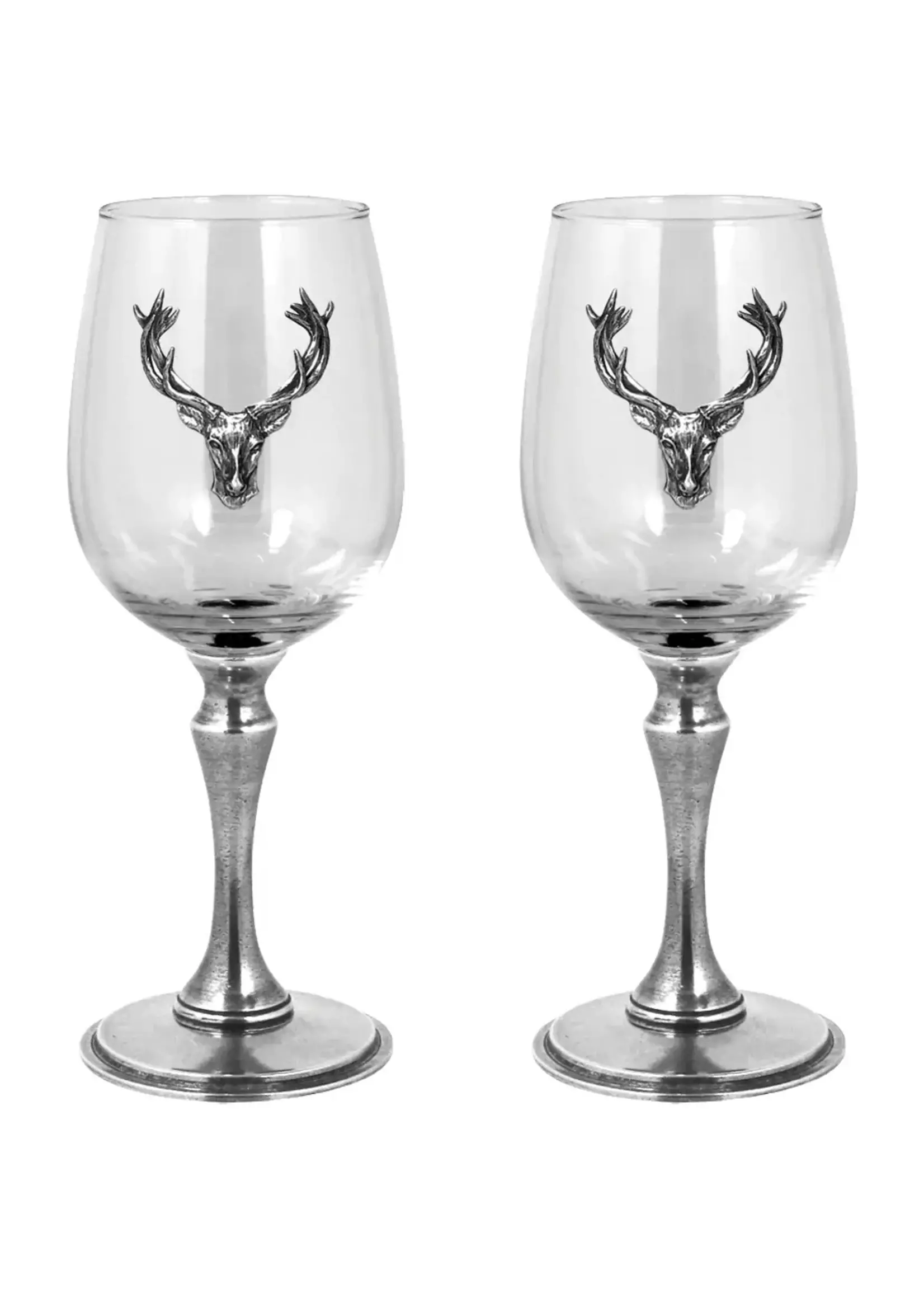 English Pewter Company Pewter Stag Wine Glasses, Set of Two