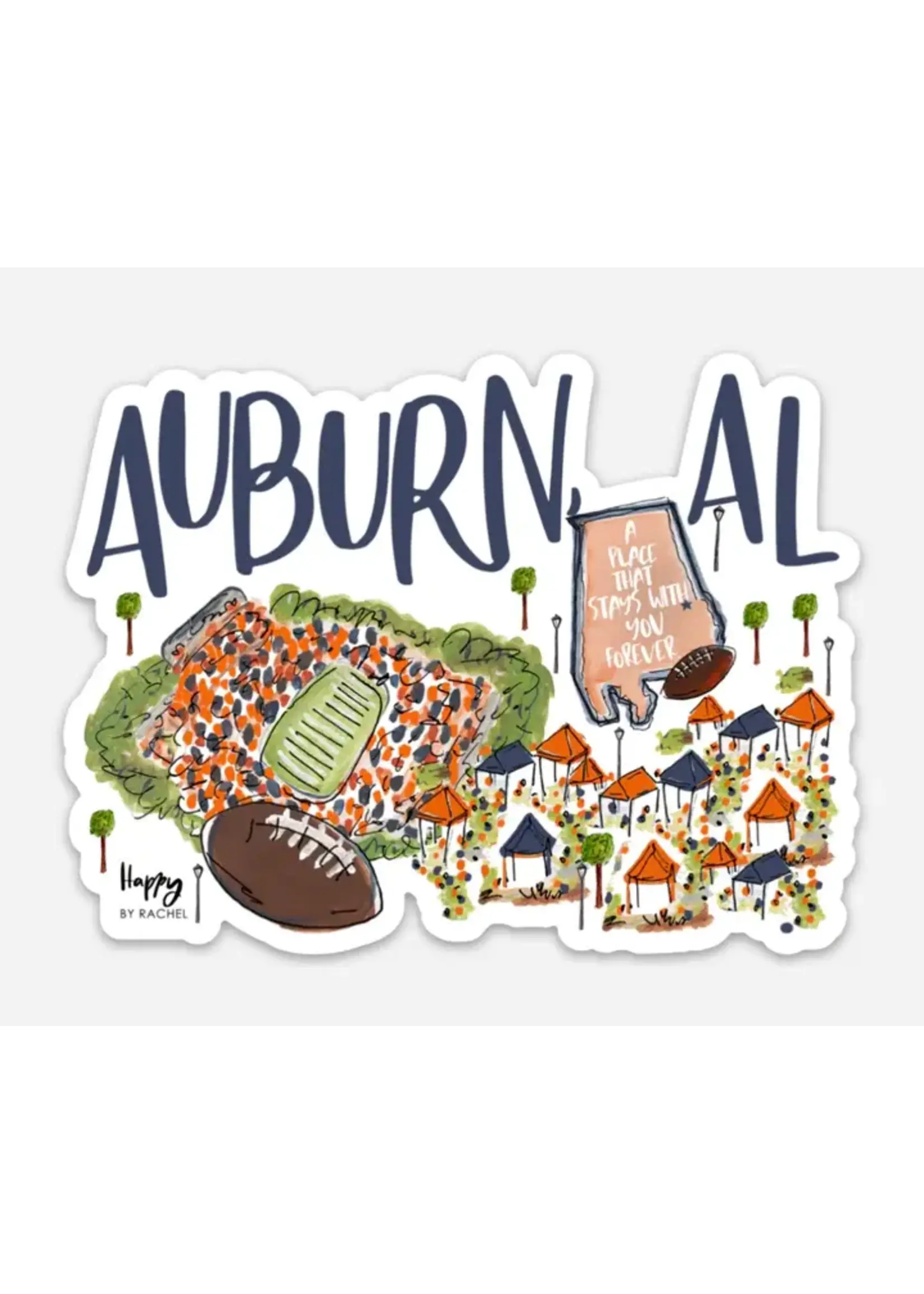 Happy by Rachel Auburn, Alabama Sticker