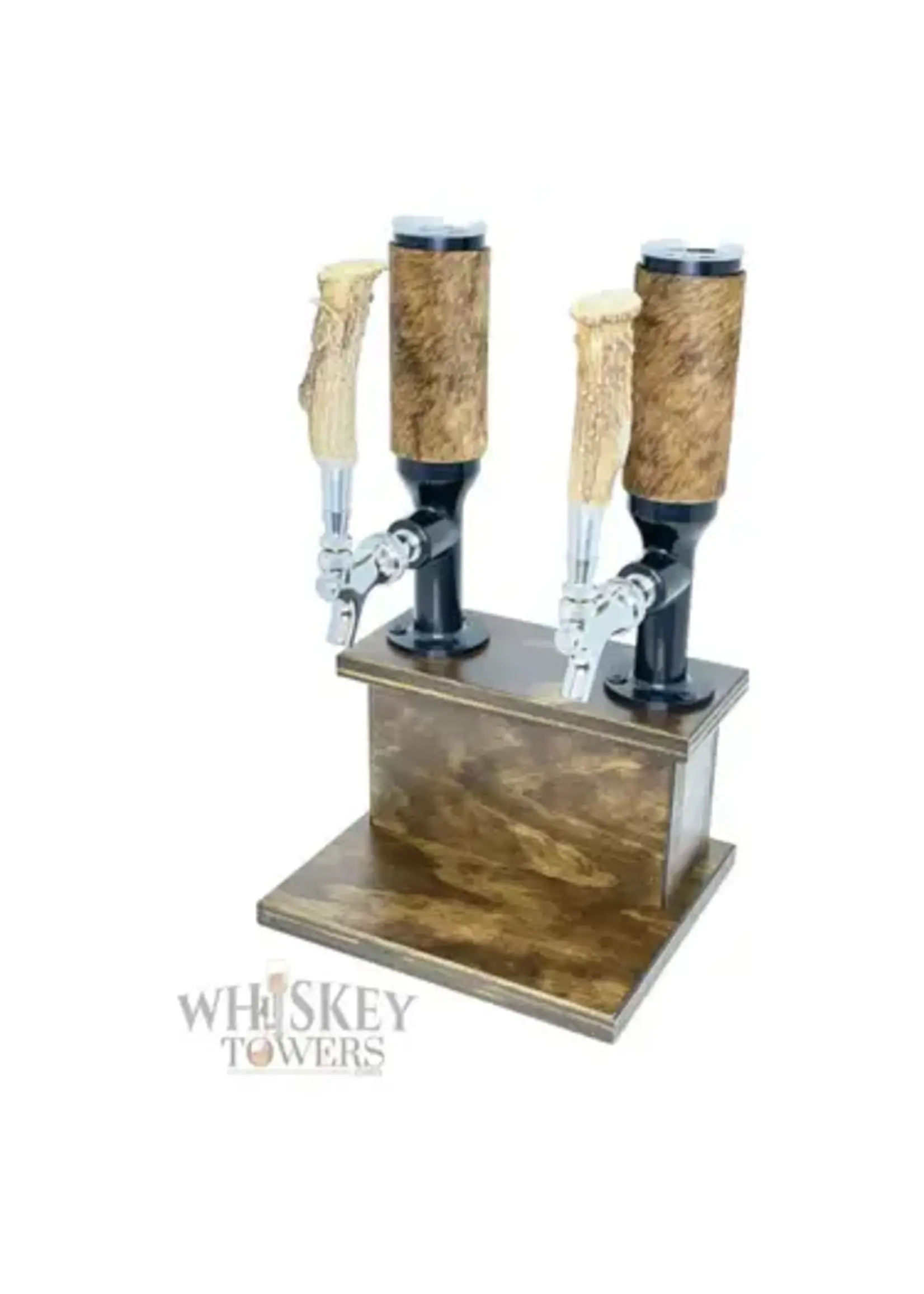Wholesale Bar Works Bar Works Double Dispenser, Cowhide with Antler Pulls