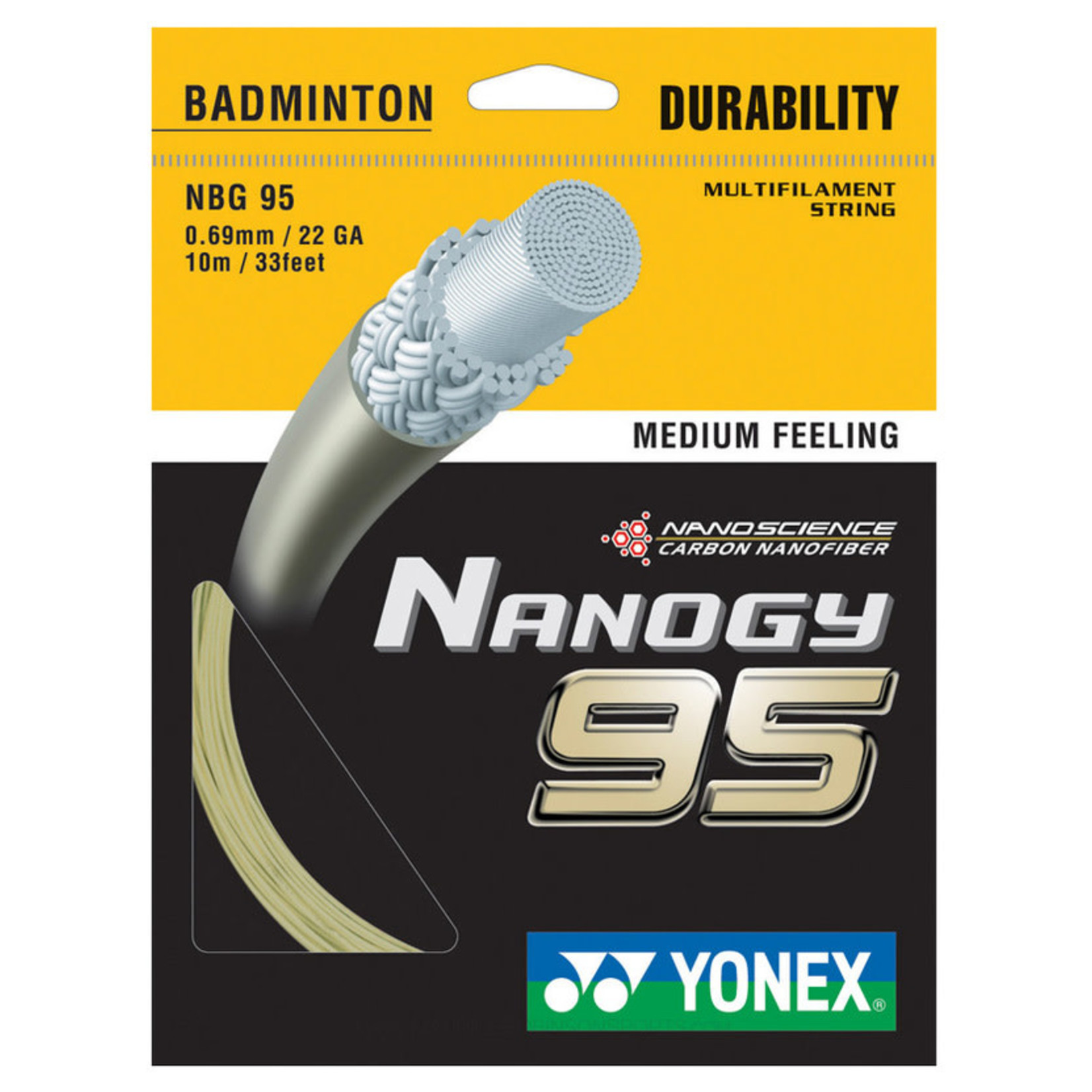 Yonex Cordage pour raquette de badminton Yonex Nanogy 95 10m