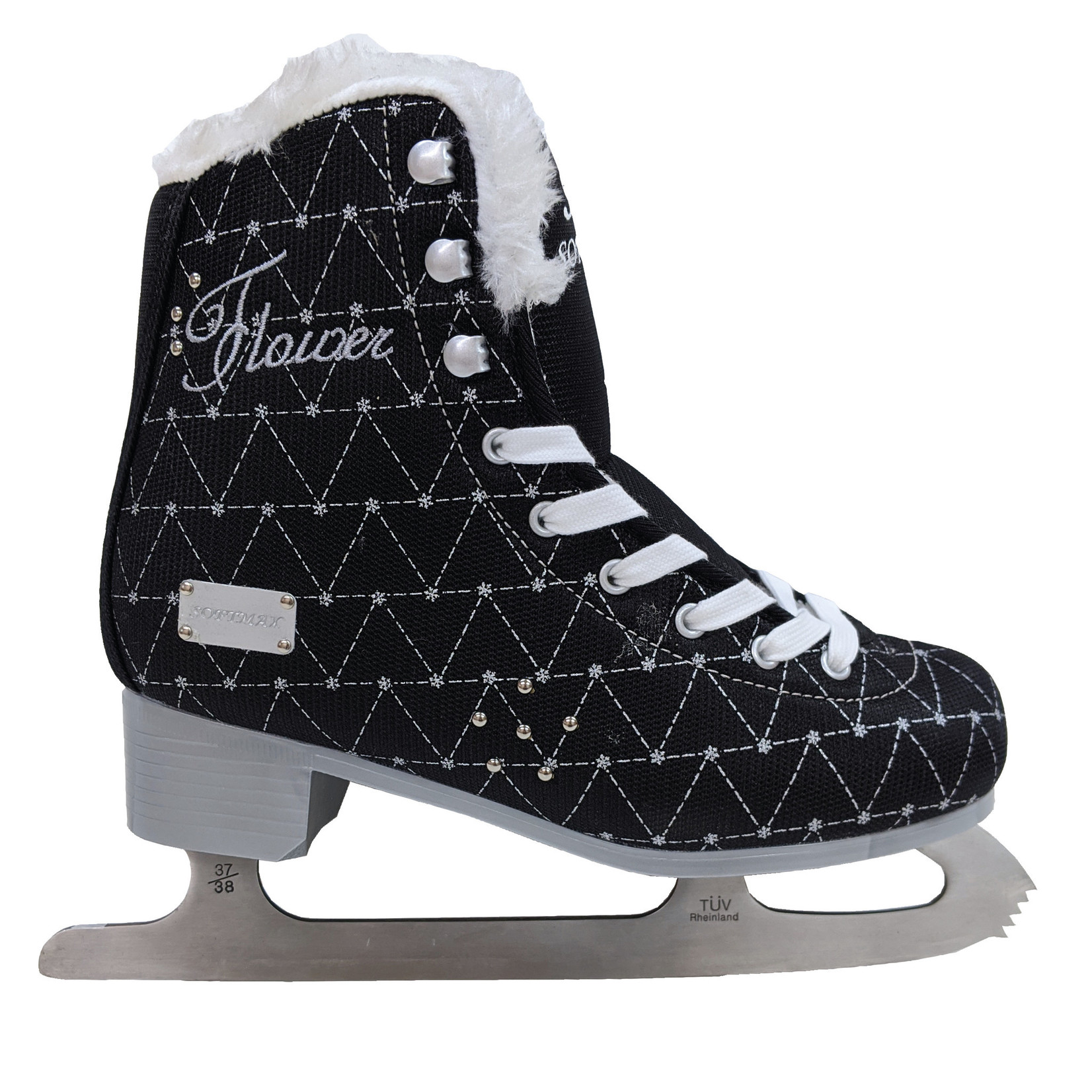 Softmax Patins Flower S-826 doublé fourrure Noir