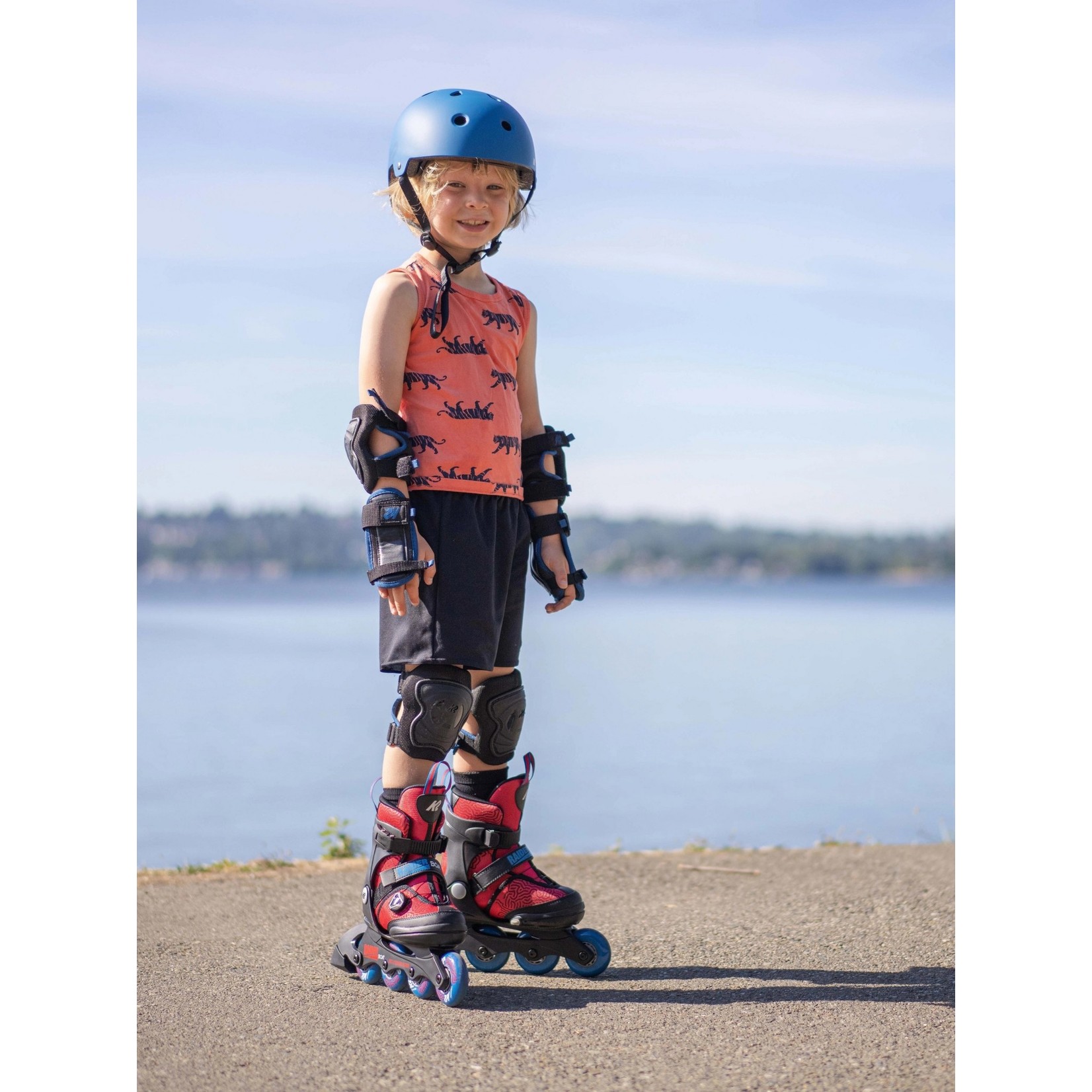 Patins à roulettes pour enfants, avec équipement de protection