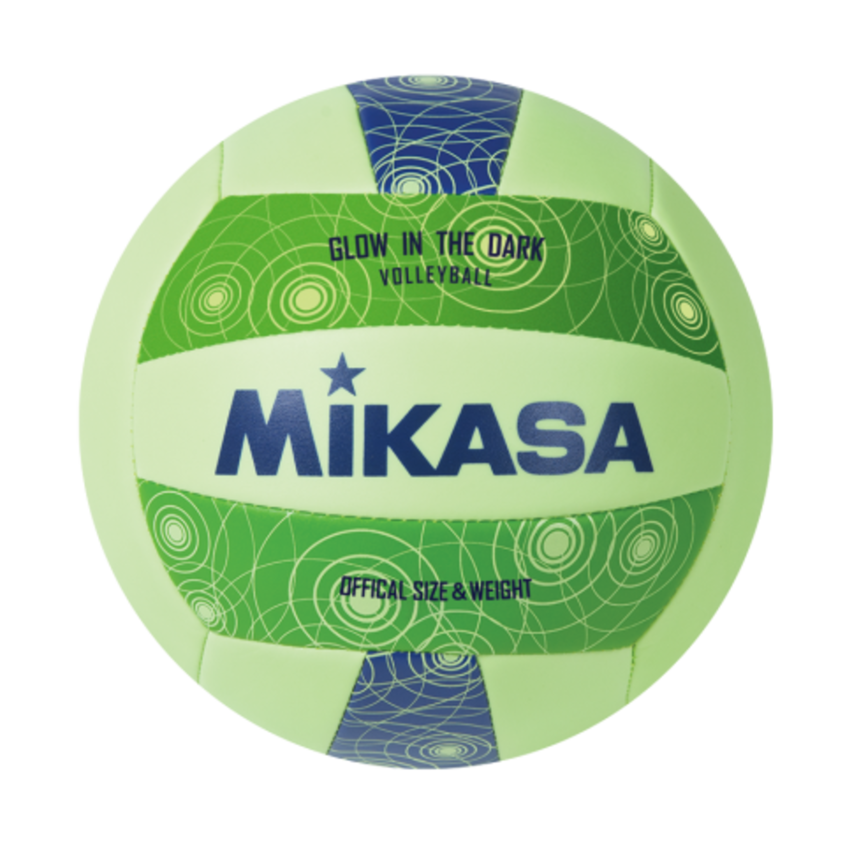 Mikasa Glow in the Dark outdoor volleyball, soft stitched, blue/Smart Glo VSG