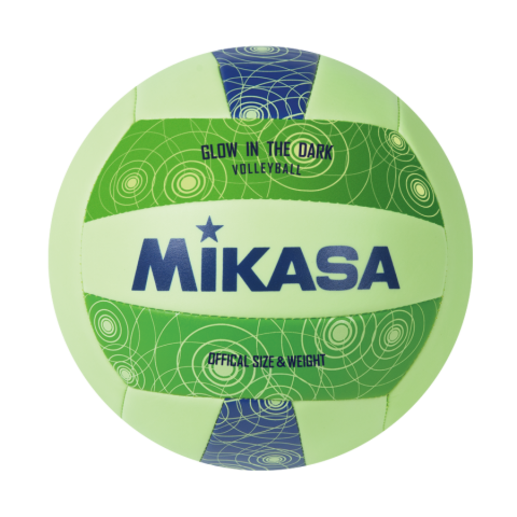 Mikasa Volley-ball d'extérieur Glow in the Dark, coutures souples, bleu/Smart Glo VSG