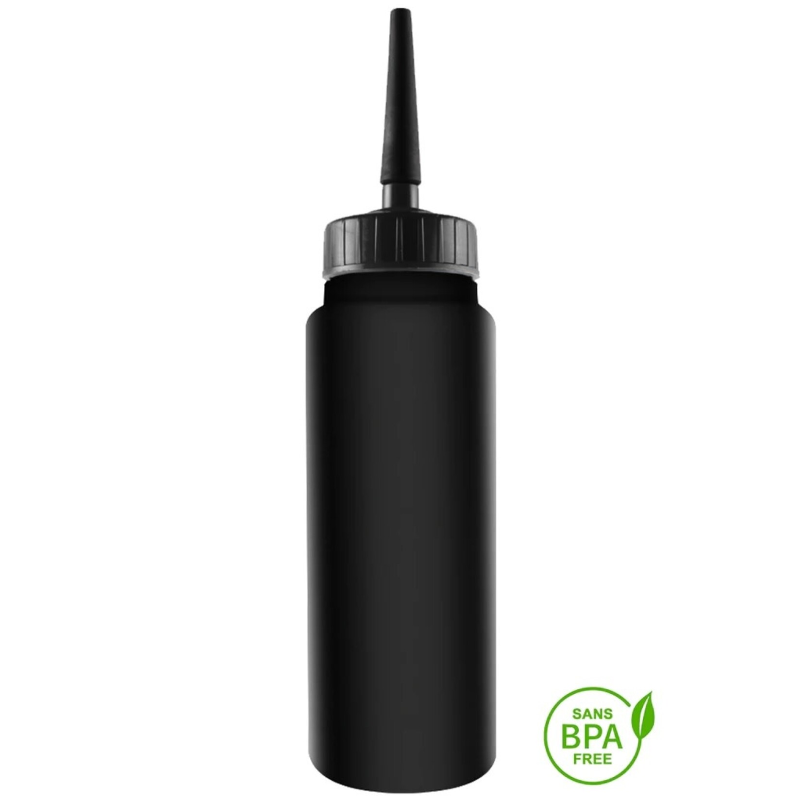 Black 1000ml Tallboy Water Bottle With Black Straw Pull-Top Lid