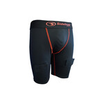 SHORT DE COMPRESSION SIDELINES SPORTS NOIR ET ROUGE