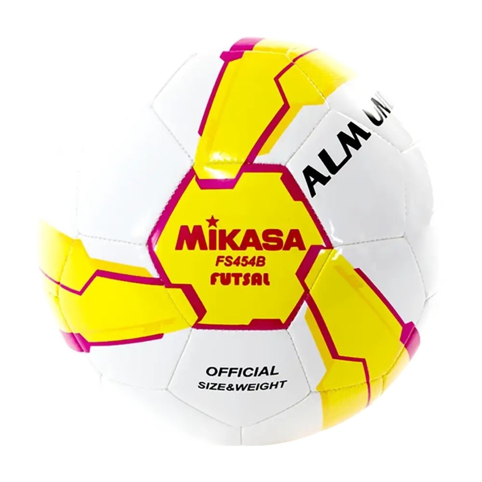 Mikasa Futsal, low bounce, stitched, adult size, white/orange/pink