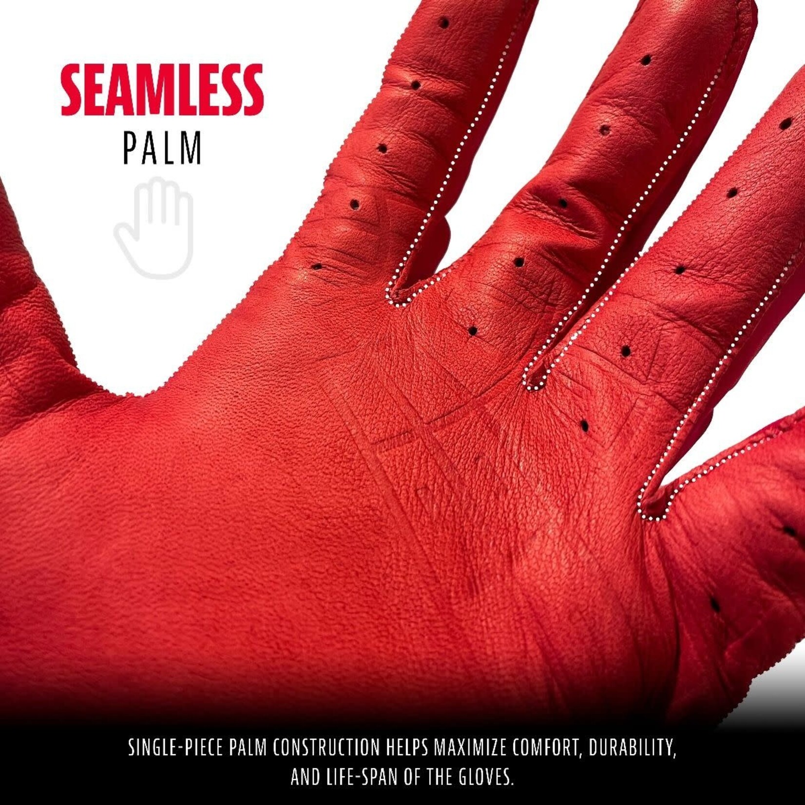 Franklin FRANKLIN POWERSTRAP : CHROME SERIES - ADULT RED BATTING GLOVES