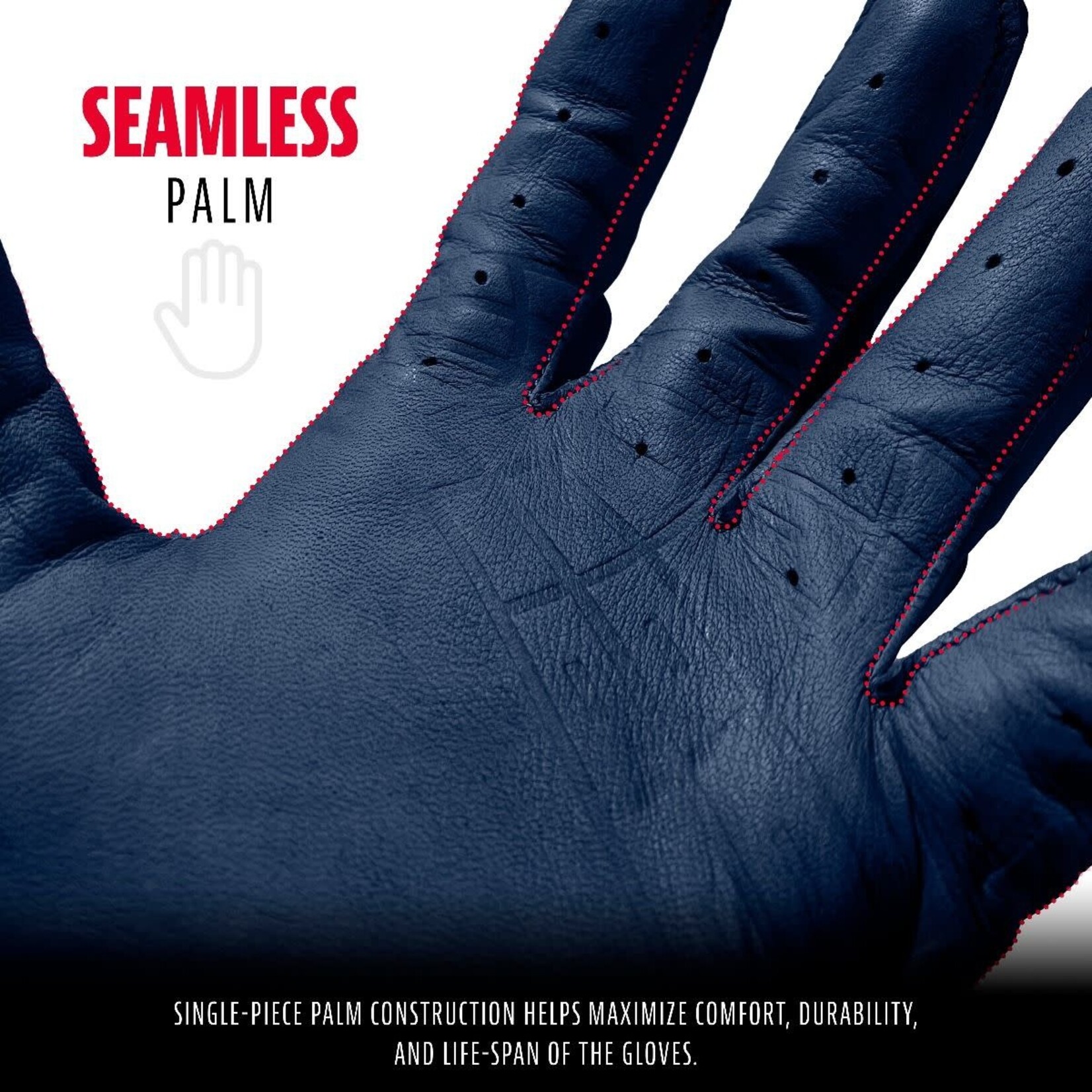 Franklin FRANKLIN POWERSTRAP : CHROME SERIES - ADULT NAVY BATTING GLOVES