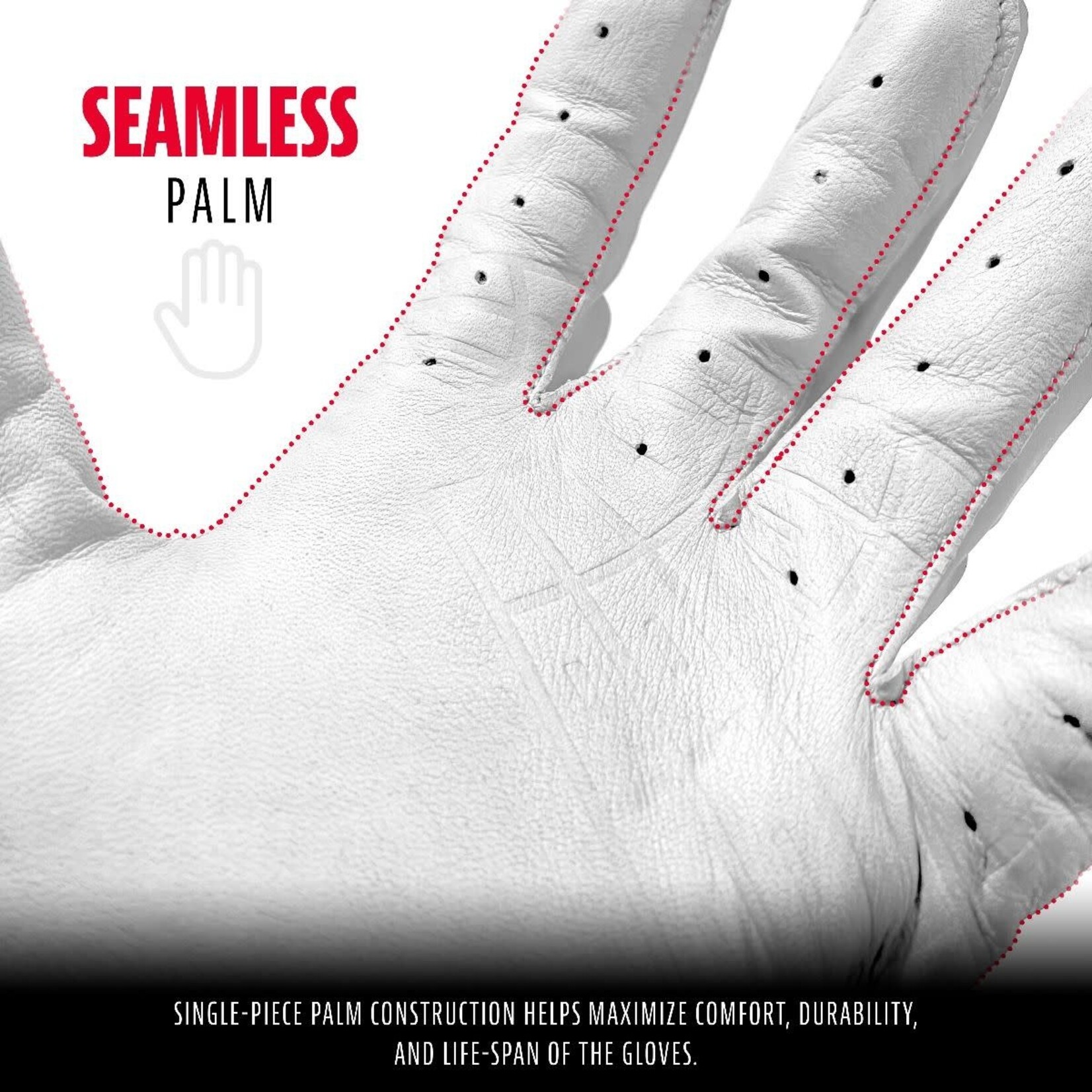 Franklin FRANKLIN POWERSTRAP : CHROME SERIES - ADULT WHITE BATTING GLOVES