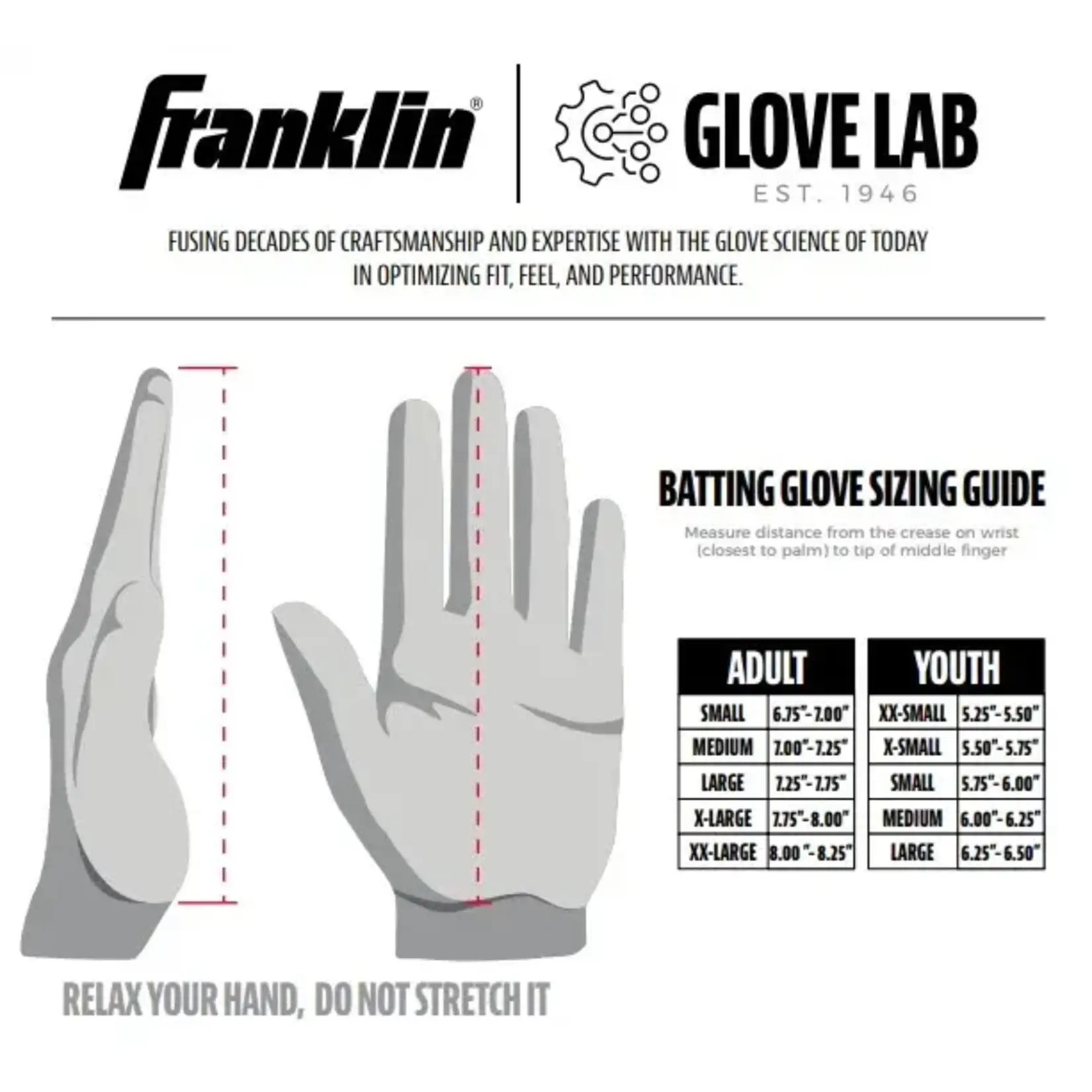 Franklin FRANKLIN POWERSTRAP : CHROME SERIES - ADULT WHITE BATTING GLOVES