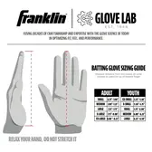 Franklin Sports Fastpitch Freeflex Series Gants de frappeur, blanc/blanc, taille XL pour femme