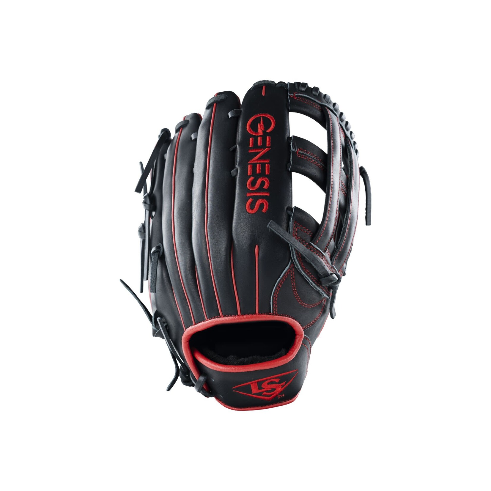 Louisville 2025 LOUISVILLE SLUGGER GENESIS SLOWPITCH FIELDING GLOVE BLACK-RED