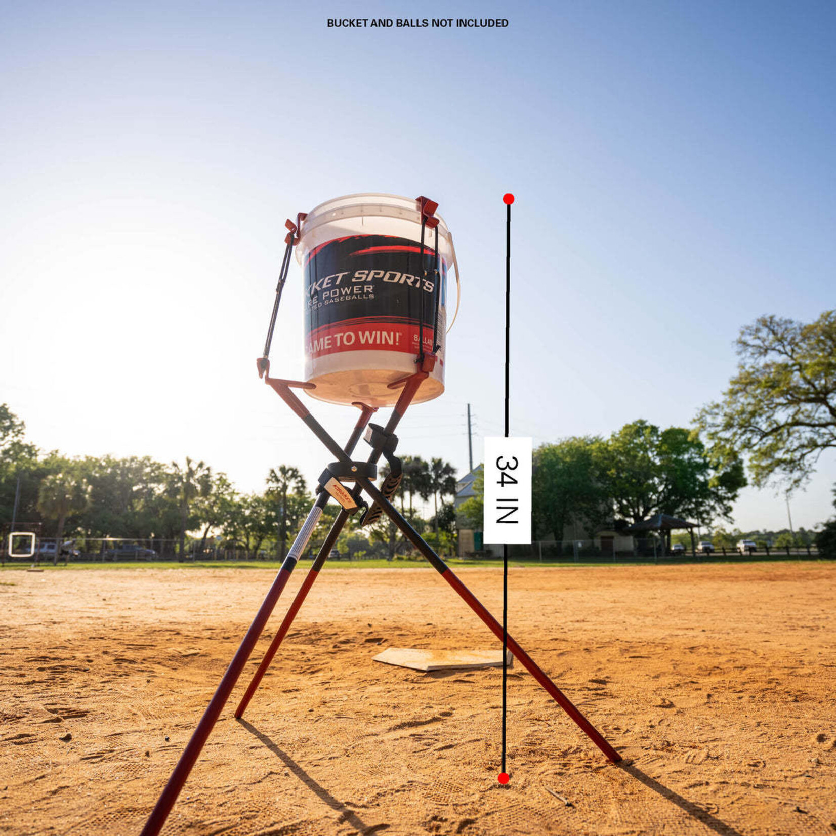Rukket Rukket Baseball & Softball Ball Bucket Holder | Caddy Buddy for Batting Pitching Practice