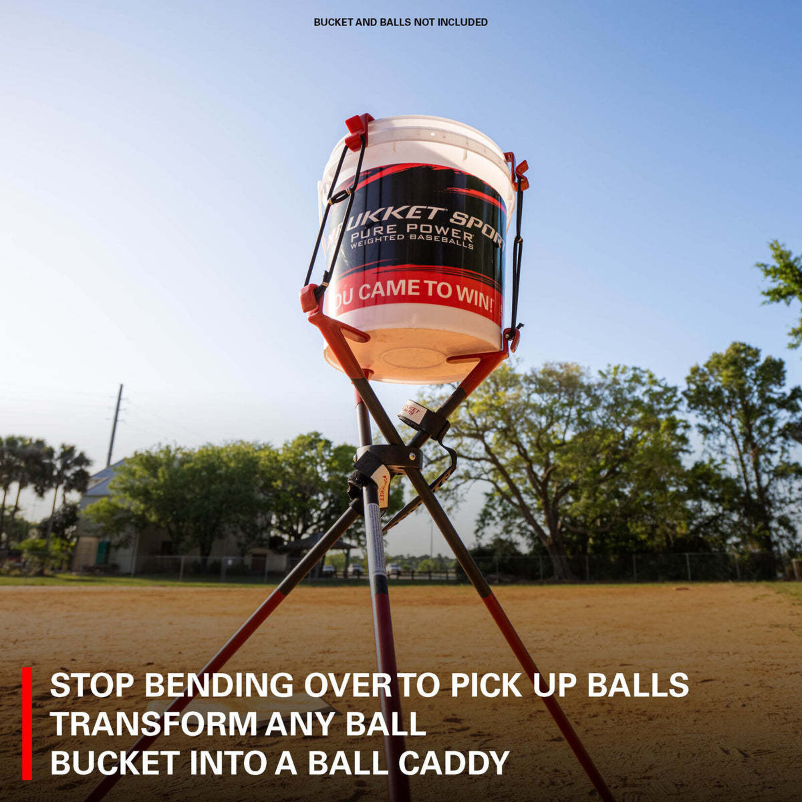 Rukket Rukket Baseball & Softball Ball Bucket Holder | Caddy Buddy for Batting Pitching Practice