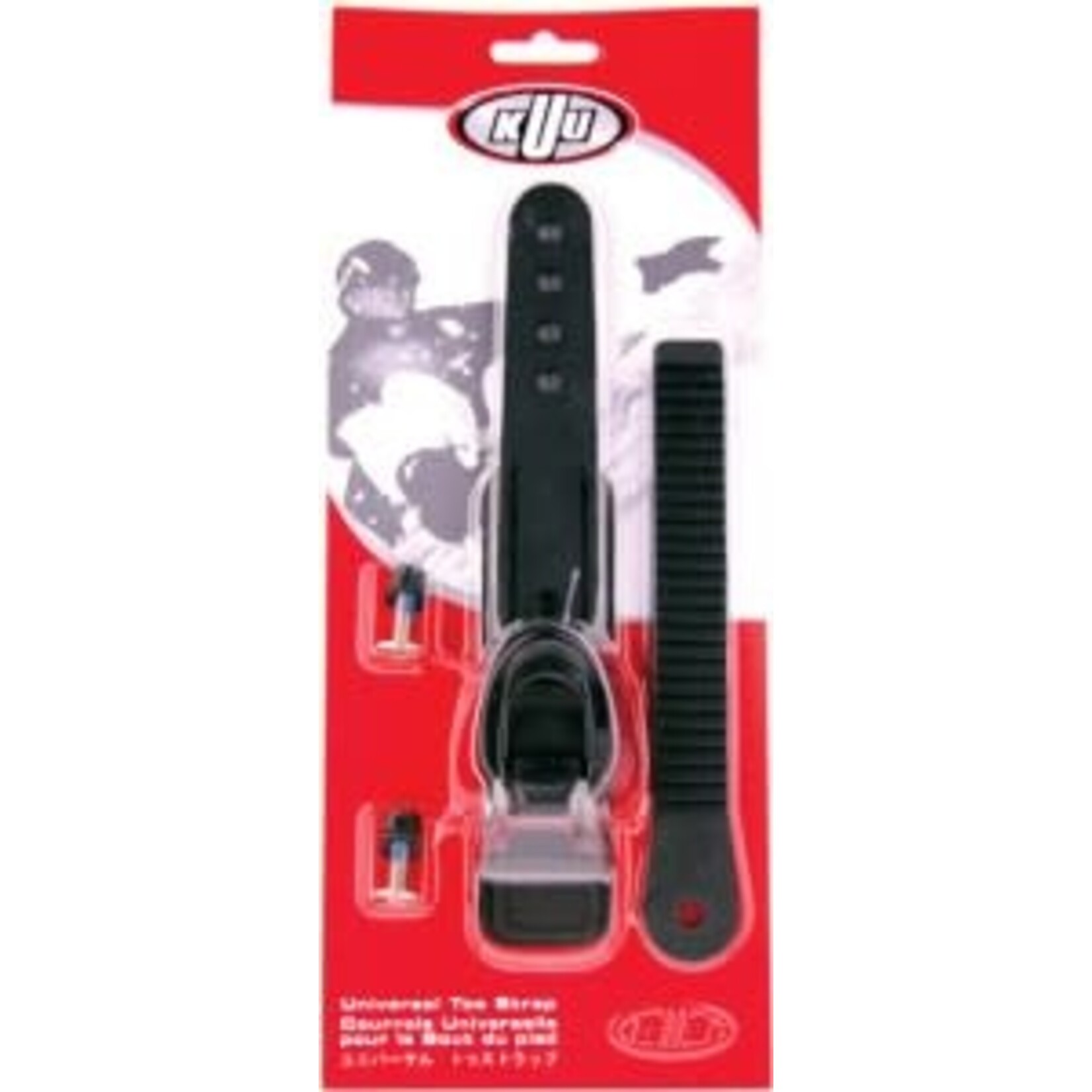 KUU “UNI.” Toe strap + Mesh w/webbing quality + Ratchet buckle(F) + Sawtooth(M) + hardware incl.2-screws, nuts&washers(ea) Complete M/Fset – One binding only.