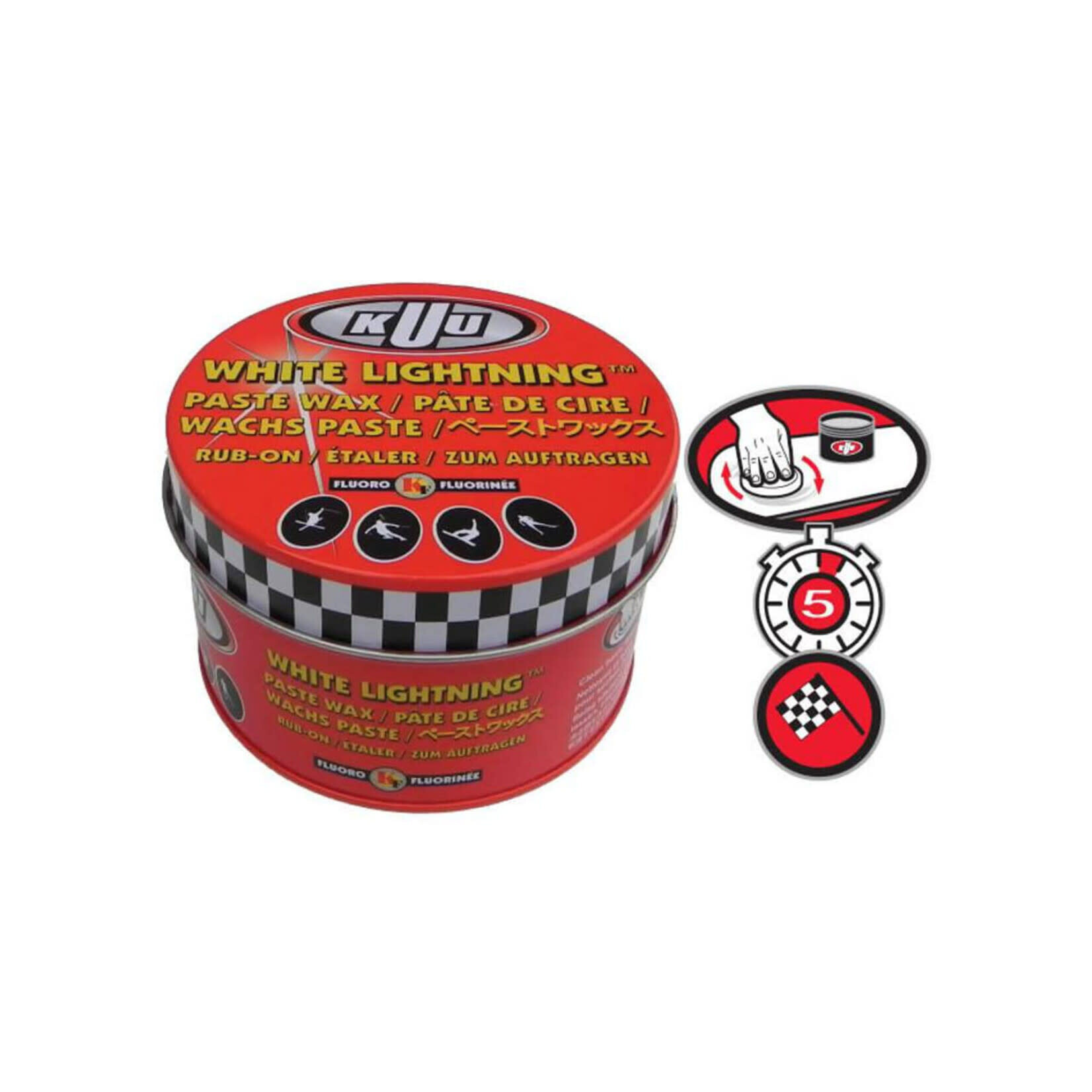 KUU KUU White Lightning Fluoro Rub-On Paste Wax, 80g