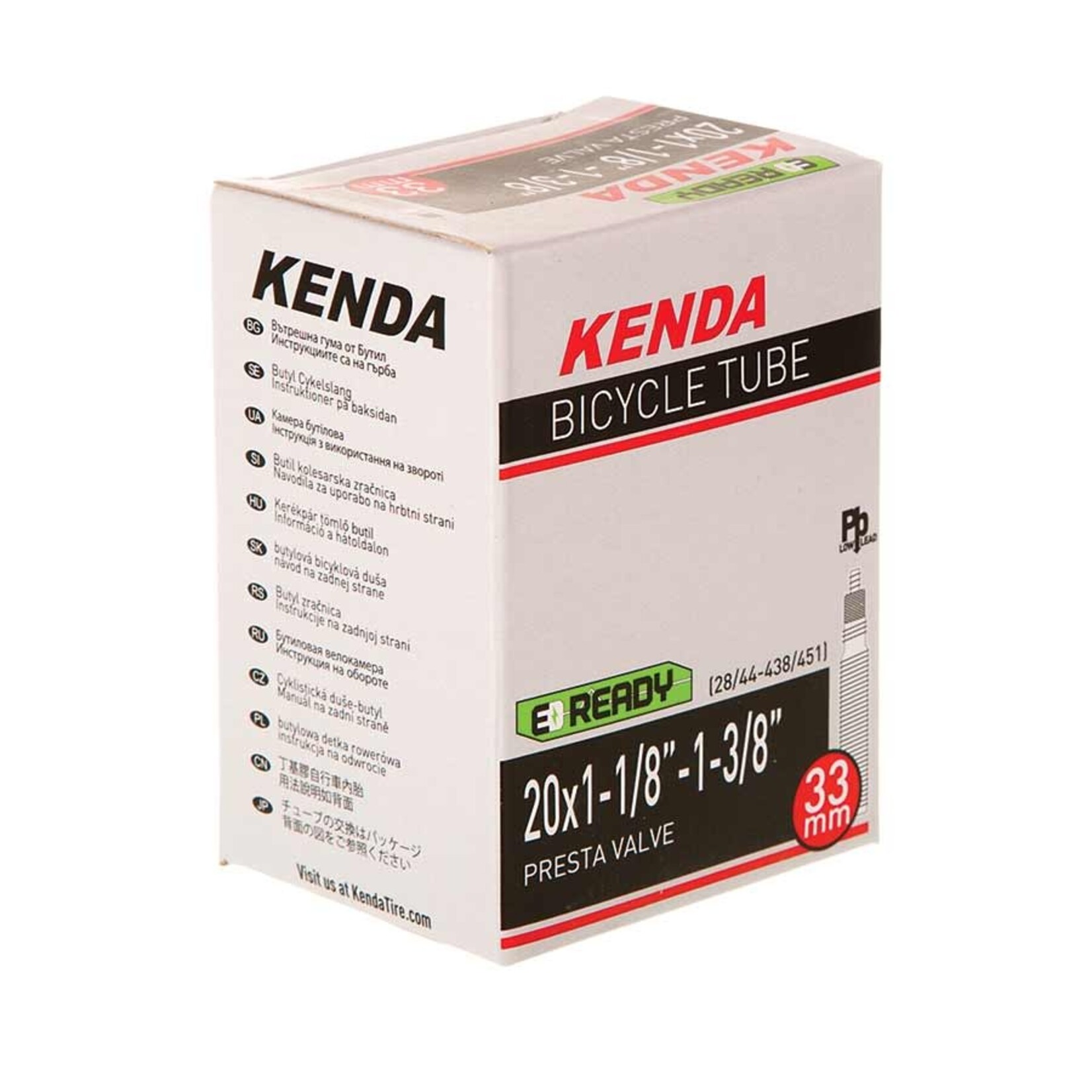 Kenda Kenda, Presta-Removable Valve Core, Tube, Presta, Length: 48mm, 26'', 4.00-5.00