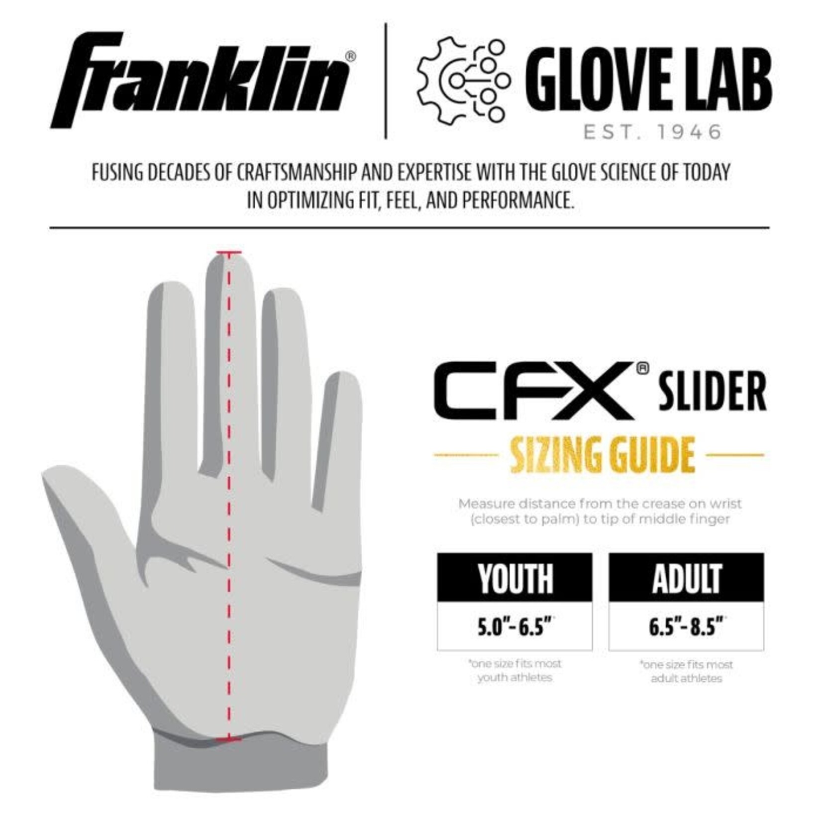 Franklin YOUTH FRANKLIN CFX® SLIDER PRT® PROTECTIVE REVERSIBLE SLIDING GLOVE