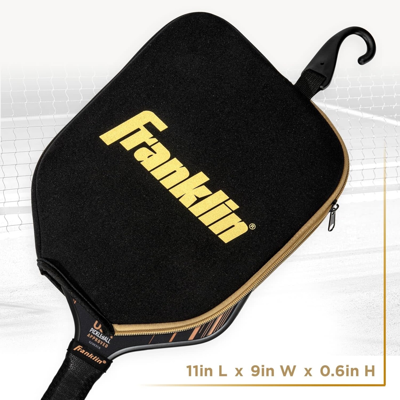 Franklin FRANKLIN PICKLEBALL SINGLE PADDLE COVER- BLACK/GOLD