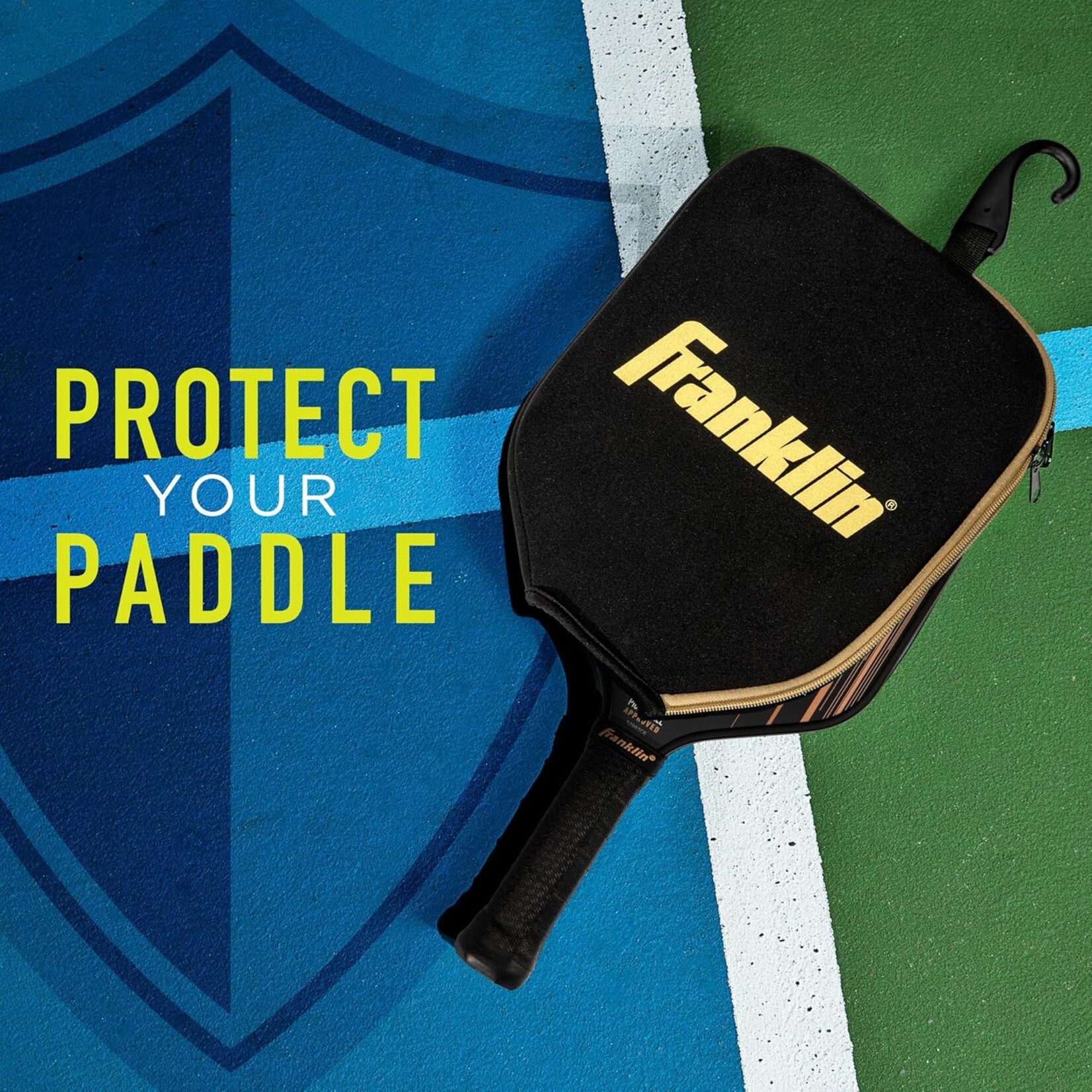 Franklin FRANKLIN PICKLEBALL SINGLE PADDLE COVER- BLACK/GOLD