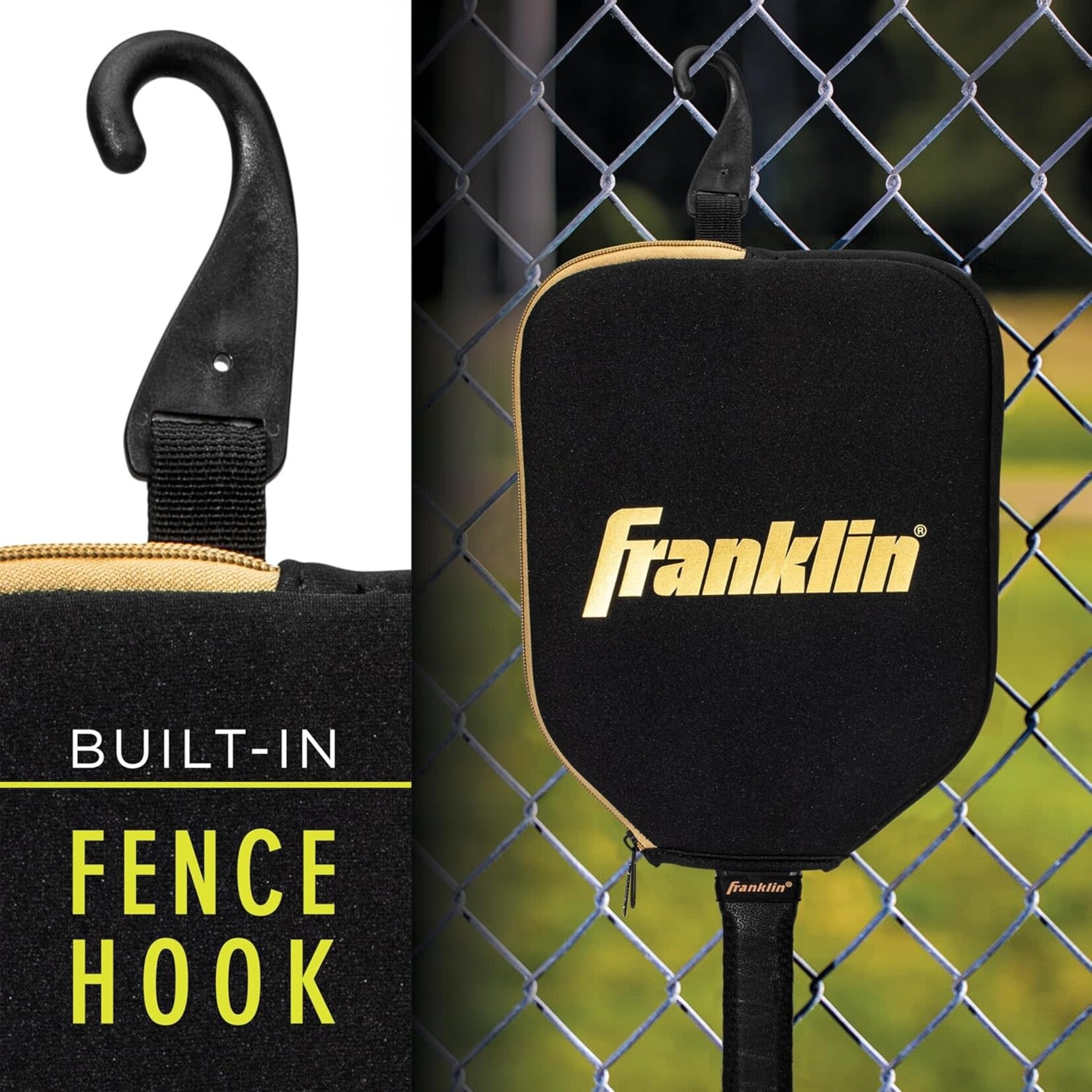 Franklin FRANKLIN PICKLEBALL SINGLE PADDLE COVER- BLACK/GOLD