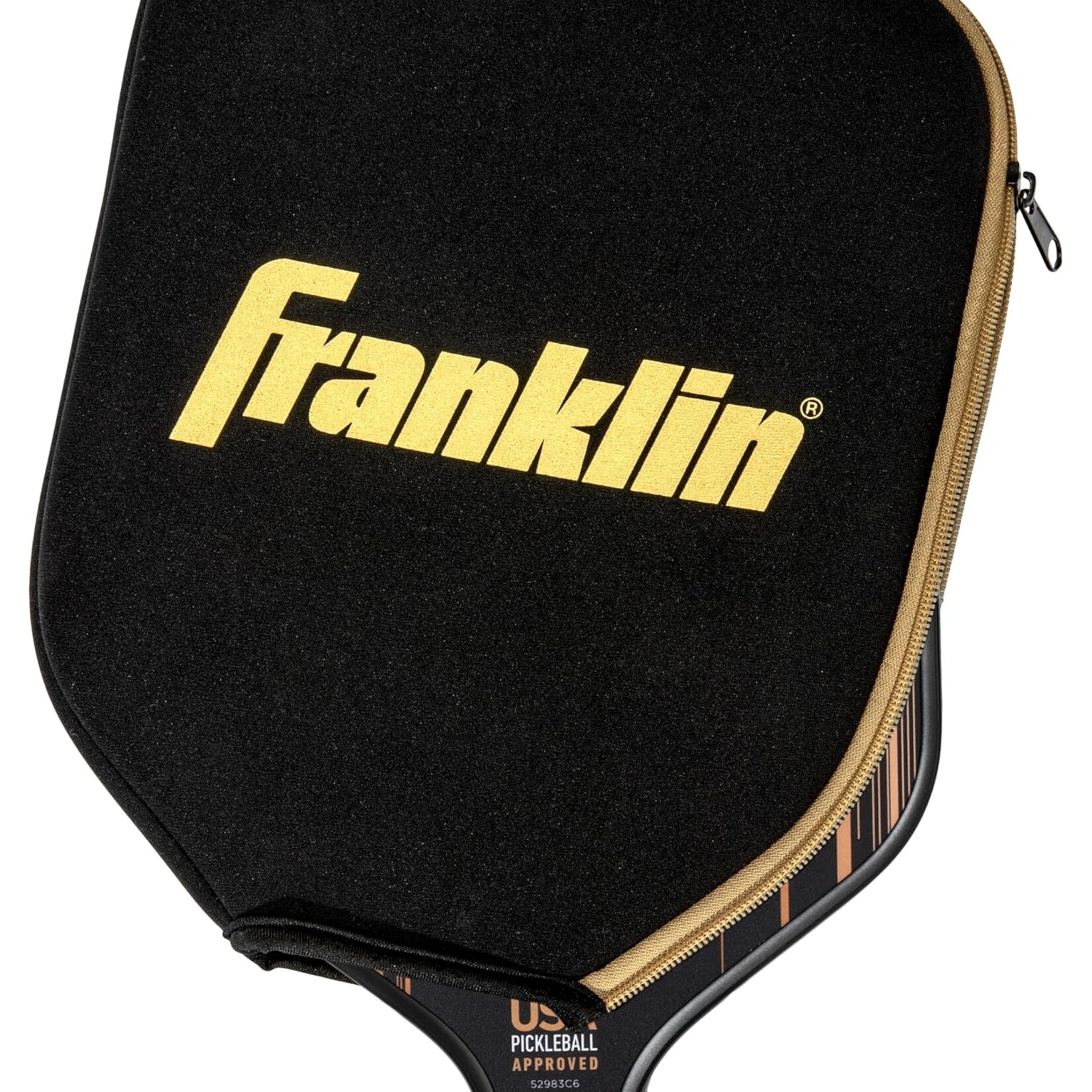 Franklin FRANKLIN PICKLEBALL SINGLE PADDLE COVER- BLACK/GOLD