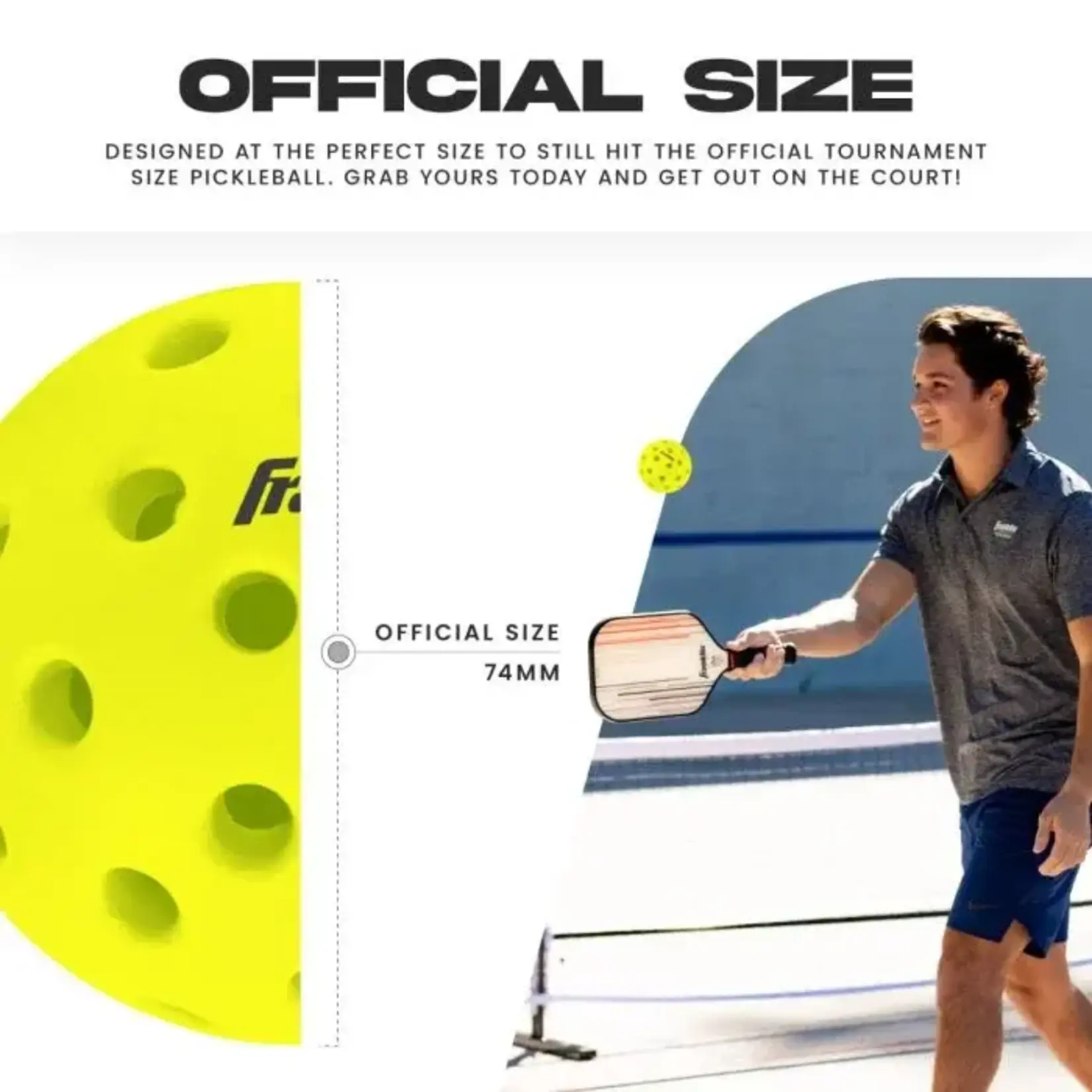 Franklin Silent Serve Quiet Foam Pickleballs - 3 Pack Vellum