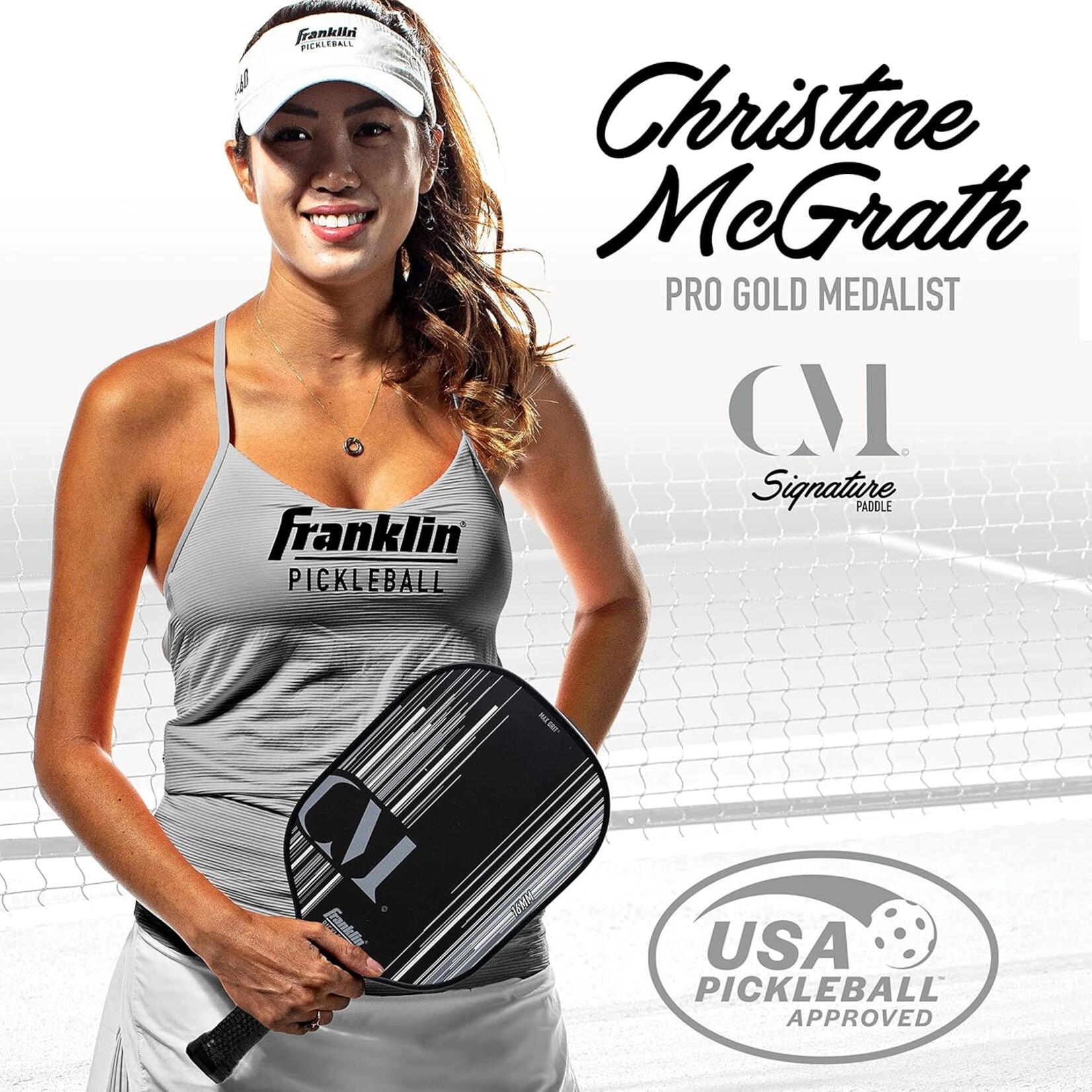 Franklin FRANKLIN PICKLEBALL - CHRISTINE MCGRATH PADDLE - BLACK -13 mm