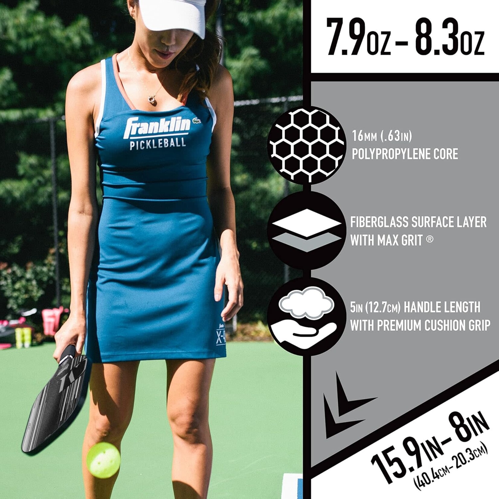 Franklin FRANKLIN PICKLEBALL - CHRISTINE MCGRATH PADDLE - BLACK -13 mm