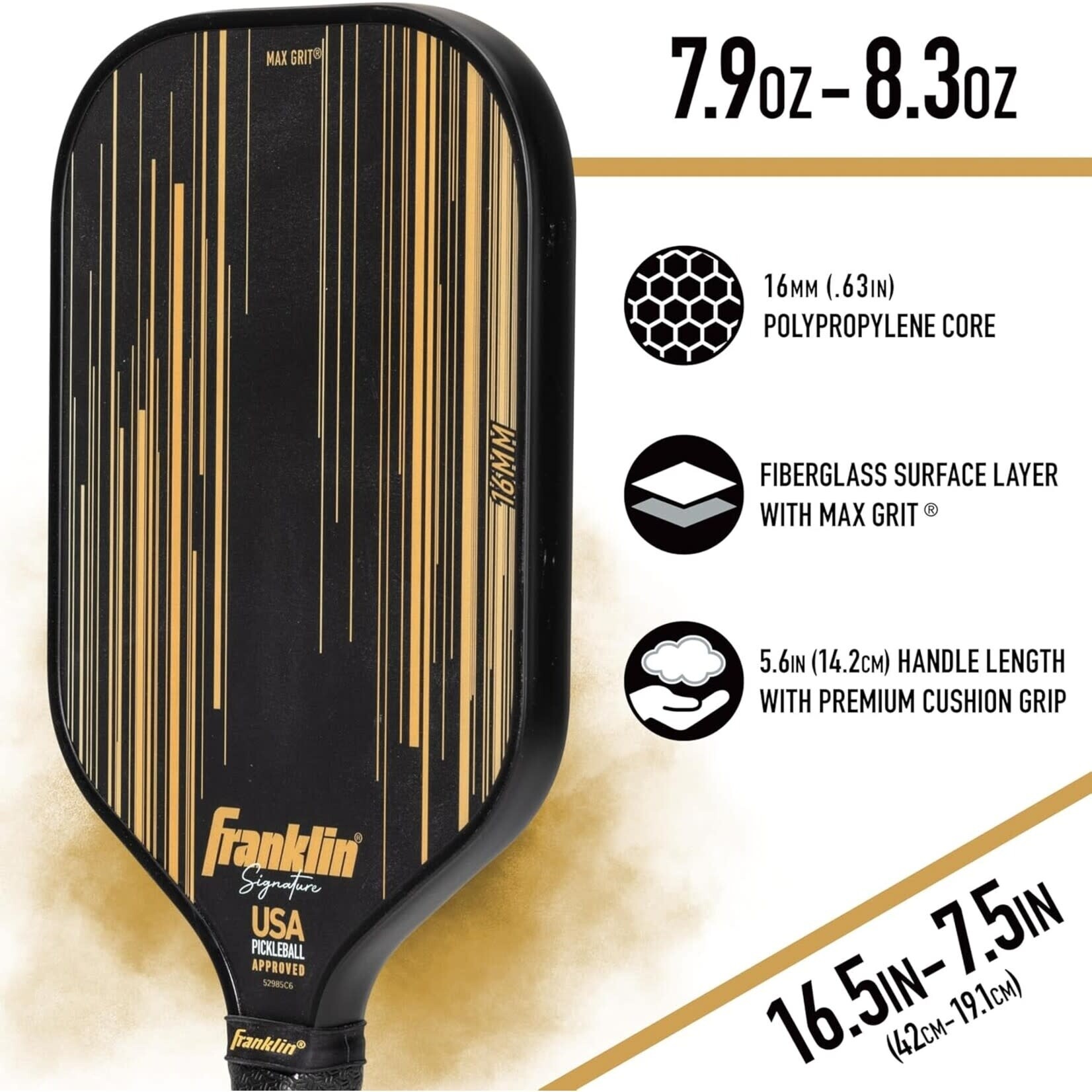 Franklin Signature Pro Series Paddle - Black/Gold