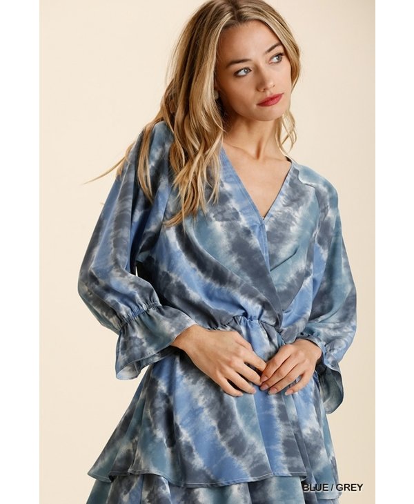 Tie Dye V-Neck Layered Dress - Pique 