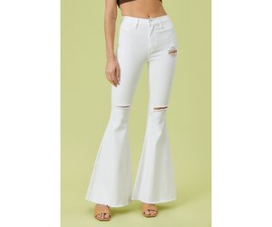 Swept Away White Flare Jeans - Pique 