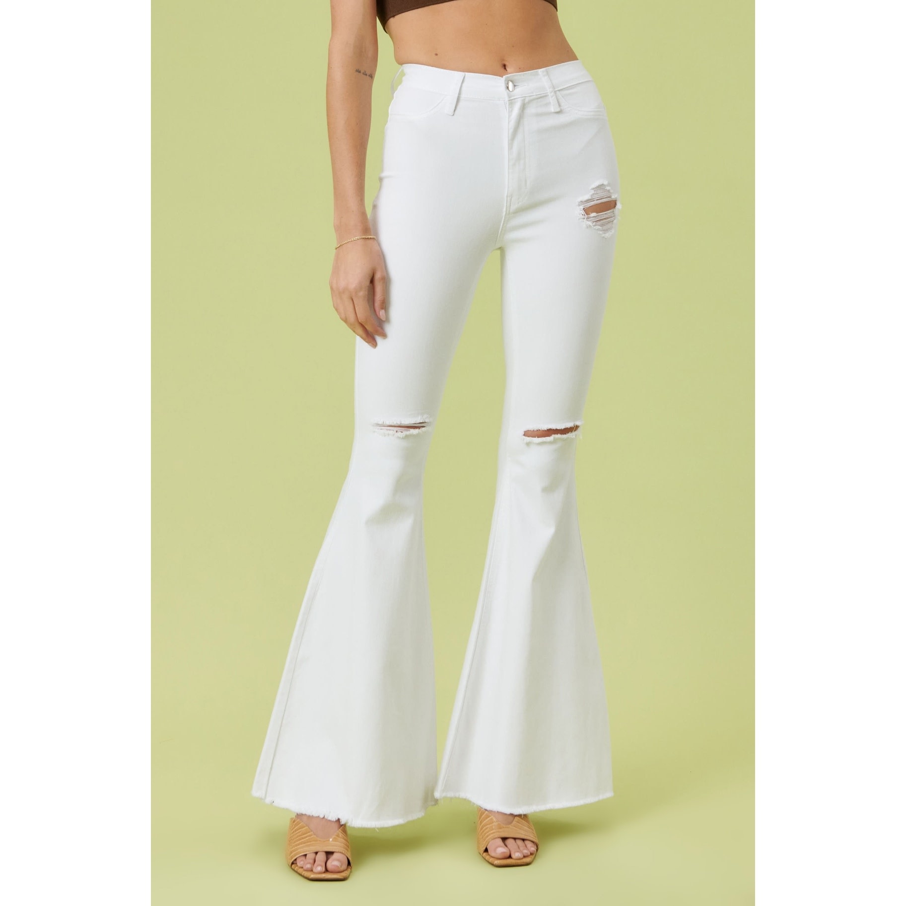 Swept Away White Flare Jeans - Pique 