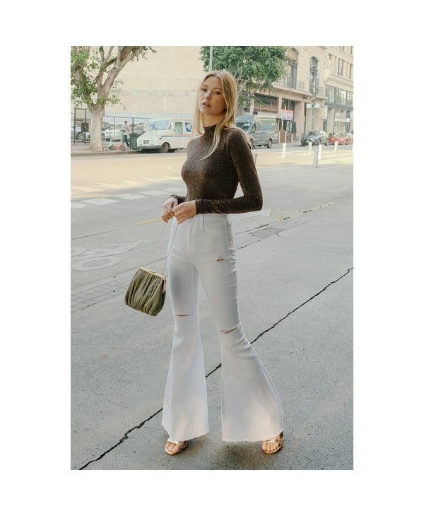 Swept Away White Flare Jeans - Pique 