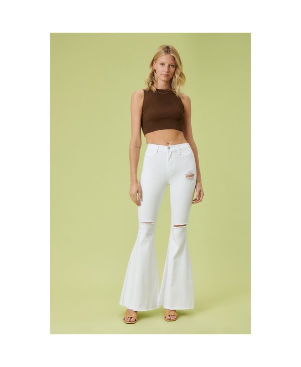 Swept Away White Flare Jeans - Pique 