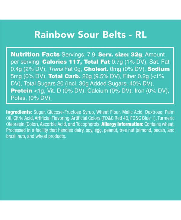 Rainbow Sour Belts - Large