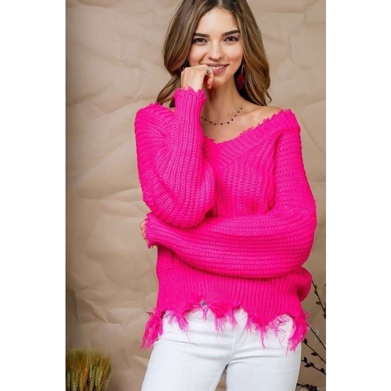 Frayed Sweater - Pique Boutique