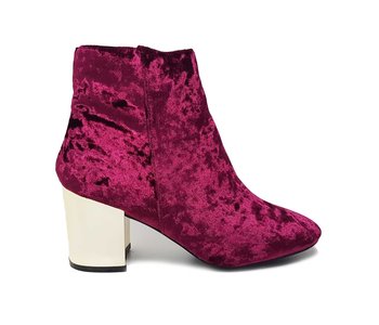 Burgundy Velvet Ankle Boots